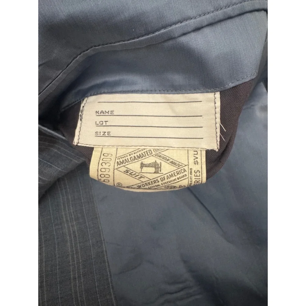 Vintage wool Hickey-Freeman‎ CUSTOMIZED Mens blue Pinstripe Suit Jacket Blazer